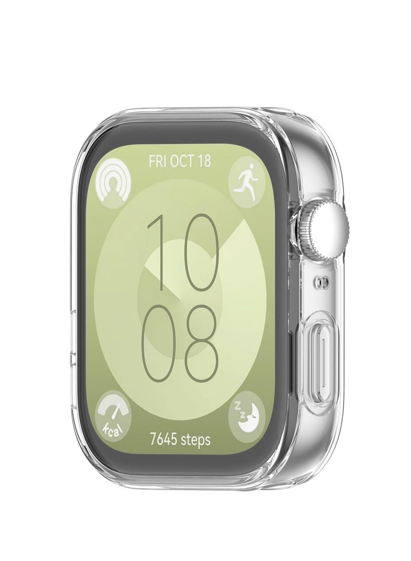 Case for Huawei Watch Fit 3 Soft TPU Shockproof Cover All-inclusive Screen Protector Protective Case for Huawei Watch Fit 3   (Transparent) - Image 2