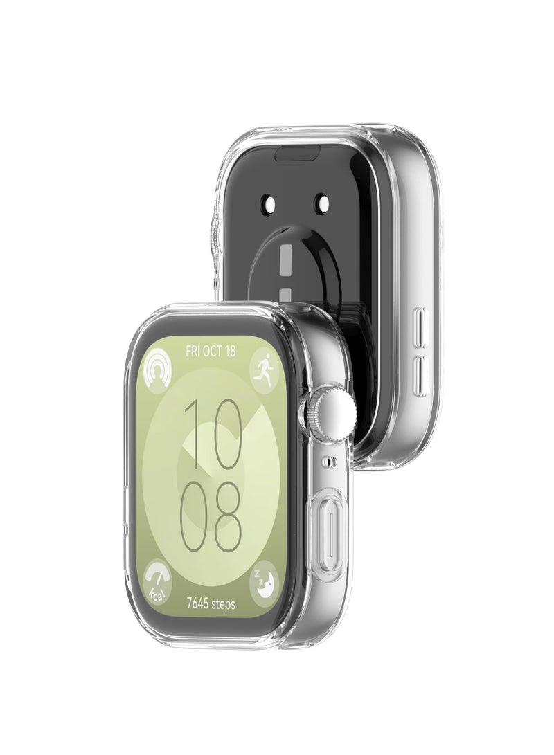 Case for Huawei Watch Fit 3 Soft TPU Shockproof Cover All-inclusive Screen Protector Protective Case for Huawei Watch Fit 3   (Transparent) - Image 3