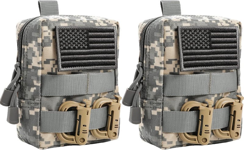 FRTKK 2 Pack Molle Pouches - Tactical Compact Water-Resistant EDC Pouch Bag Small Utility Pouch - Image 1