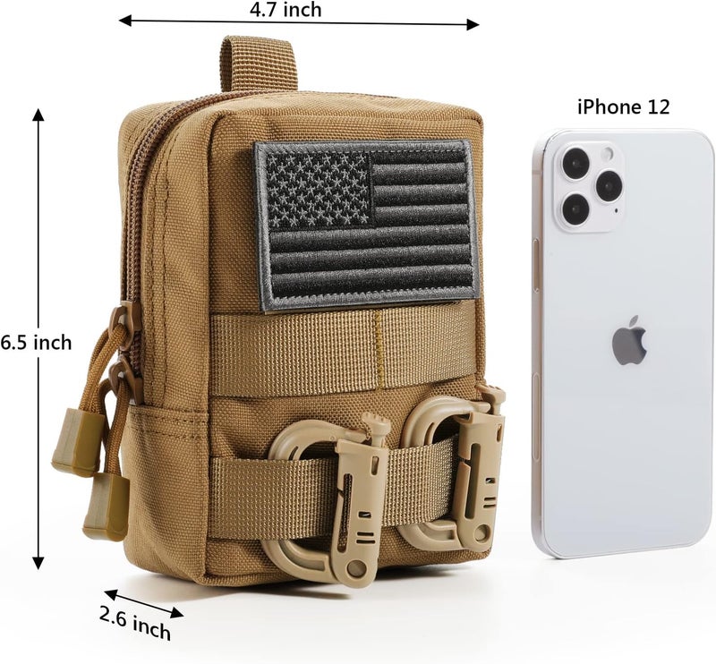 FRTKK 2 Pack Molle Pouches - Tactical Compact Water-Resistant EDC Pouch Bag Small Utility Pouch - Image 2