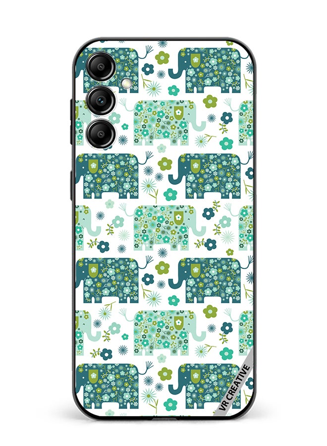 VR CREATIVE Protective Case Cover For Samsung Galaxy A55 Cute Elephant Green Design Multicolour - Image 1
