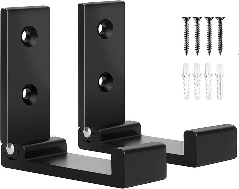 OHIYO 2Pcs Foldable Hooks Wall Mounted Folding Wall Hooks or Coat, Scarf, Bag, Towel, Key,Hat Black - Image 1