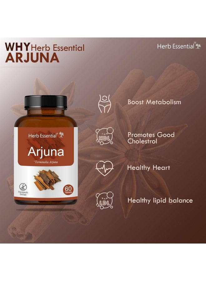 Herb Essential أقراص هيرب الأساسية أرجونا - 500 ملغ، 60 قرص | تيرميناليا أرجونا | يدعم صحة القلب، يدير مستويات الكوليسترول ويعزز صحة القلب والأوعية الدموية - Image 4