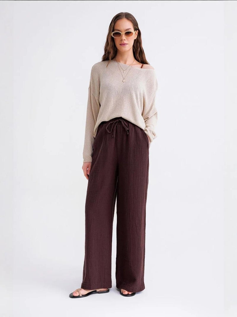 MixRay Oversized Boat Neck Knit Sweater - Image 2