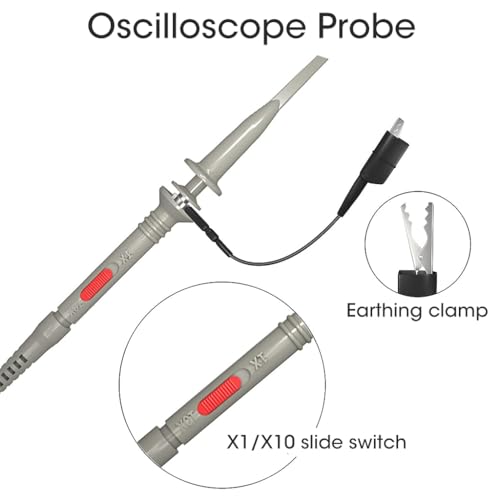 Serplex® P6100 Oscilloscope Clip-On Probe Oscilloscope Kit 100 MHz 600V DC High Sensitivity Oscilloscope Clip-On Probe w/Accessory Kit 1X 10X, DSO-TC2/DSO-TC3 Compatible (2 Pack) - Image 3