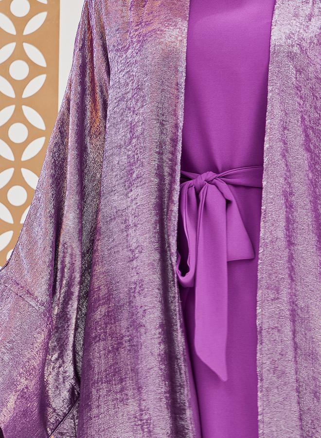 Styli Shimmer Design Abaya and Slip Dress Modest Set  - Image 4