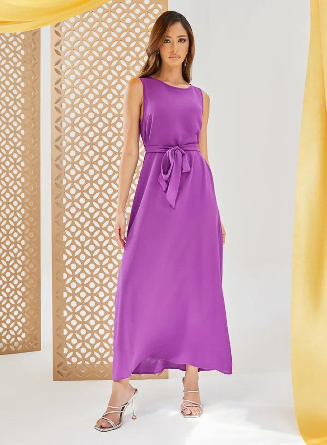 Styli Shimmer Design Abaya and Slip Dress Modest Set