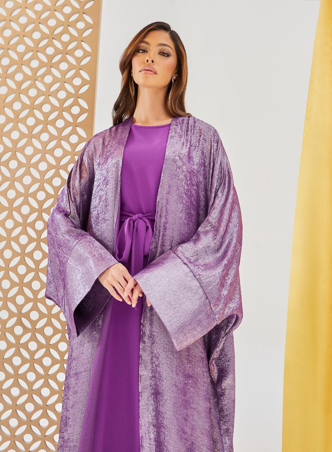 Styli Shimmer Design Abaya and Slip Dress Modest Set  - Image 3