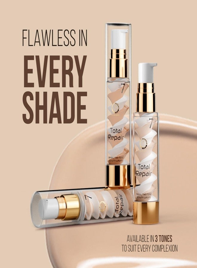 Colors Queen 7 in 1 Total Repair Liquid Foundation | Full Coverage, Oil Free Foundation Comes with Primer, Concealer, Moisturizer, CC Cream for Smooth and Radiant Skin | For Face Makeup (02 - Beige, 50g) - Image 5