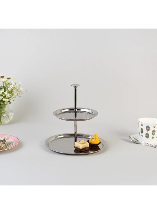 Arttd Inox Ikat Two Tier Platter | Premium Quality | Durable & Elegant Design for Modern Homes