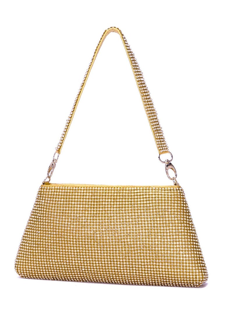 Zikra Rhinestone Clutch Purses for Women Bling Evening Bag Evening Handbag Purse Sparkly Rhinestone Purses Diamante Clutch Bag For Party Bridal Night Bag Gold - Image 1