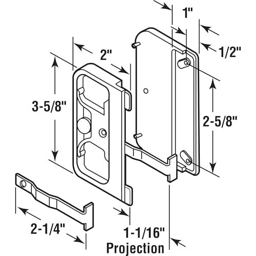 Prime-Line قفل باب الشاشة من بلاستيك أسود بتصميم مورتيس من برايم لاين A 142 (عبوة واحدة) - Image 3