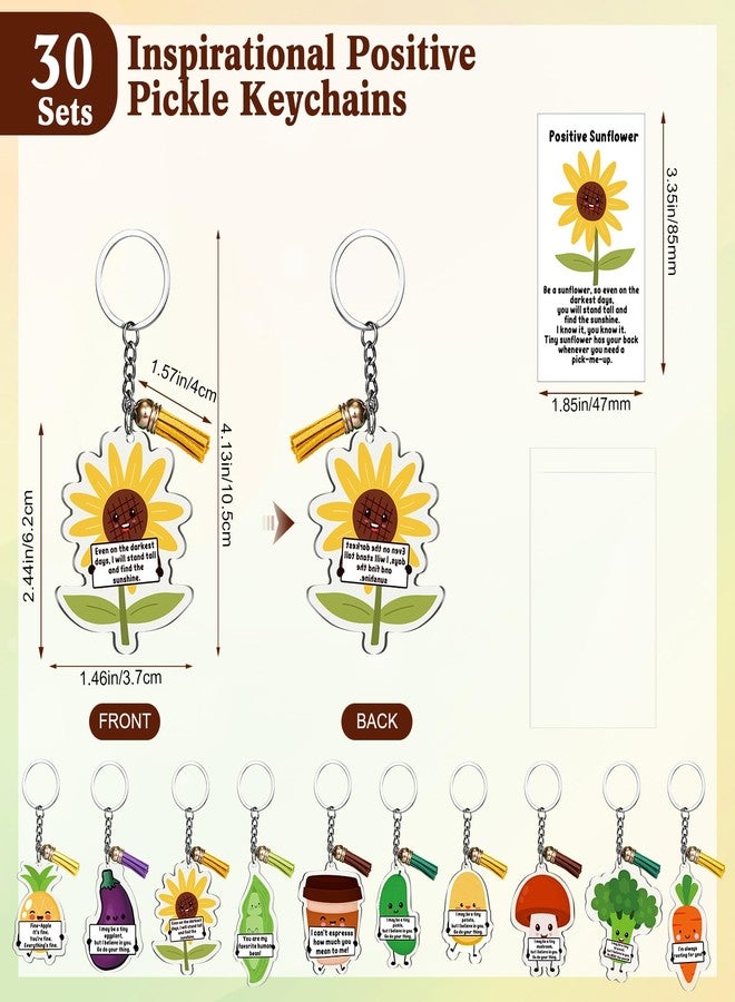 Siifert 30 Sets Positive Support Keychains Appreciation Gifts for Coworkers Employee Christmas Thanksgiving Funny Positive Gifts - Image 2