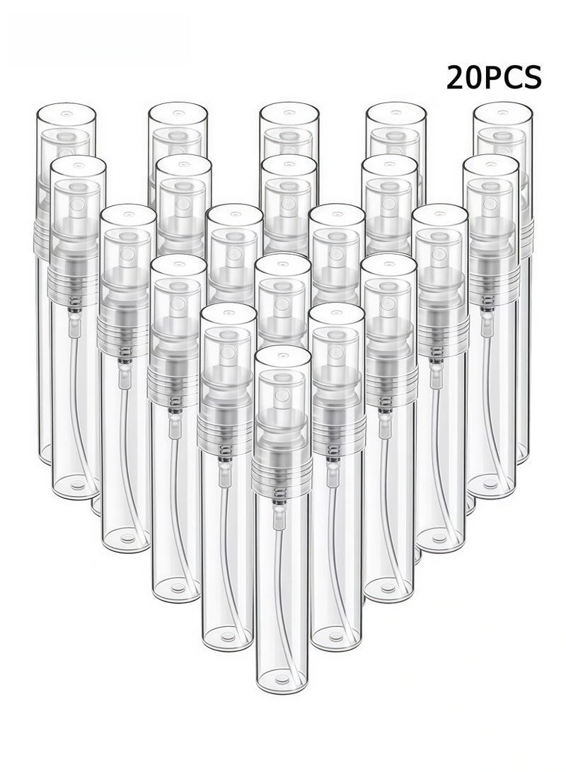 Mini Spray Bottle - 20 Pack 5ml Mini Plastic Spray Bottle Empty - Fine Mist Refillable Mini Perfume Bottle - Perfume Atomizer - Small Sample Containers - Plastic Portable Travel Bottle - Clear - Image 1