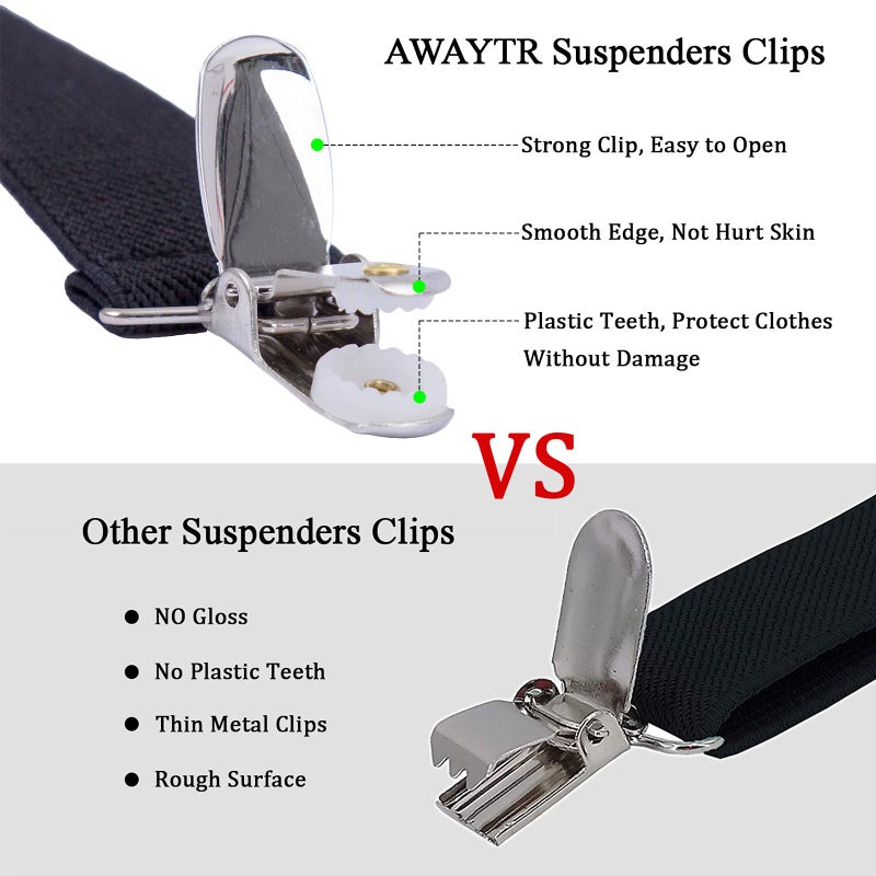 AWAYTR Child Kids Suspenders Bowtie Set - Adjustable Suspender Set for Boys and Girls (White, 30Inches (6 Years to 5 Feet Tall) - Image 4