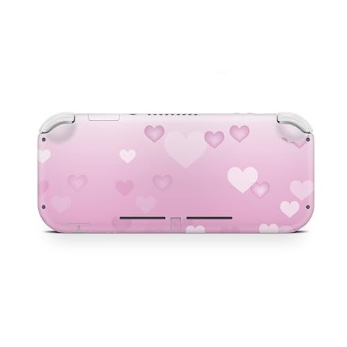Tacky Design Heart Decal Skin Compatible with Nintendo Switch Lite Skin Wrap, Pink Color Skin for Nintendo Switch Lite Cover, Premium Vinyl 3M Full Wrap Decal. - Image 3