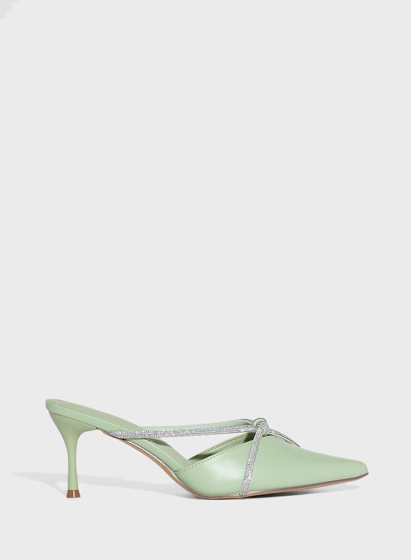 Ella Limited Edition Diamante Knot Detail Pump - Image 1