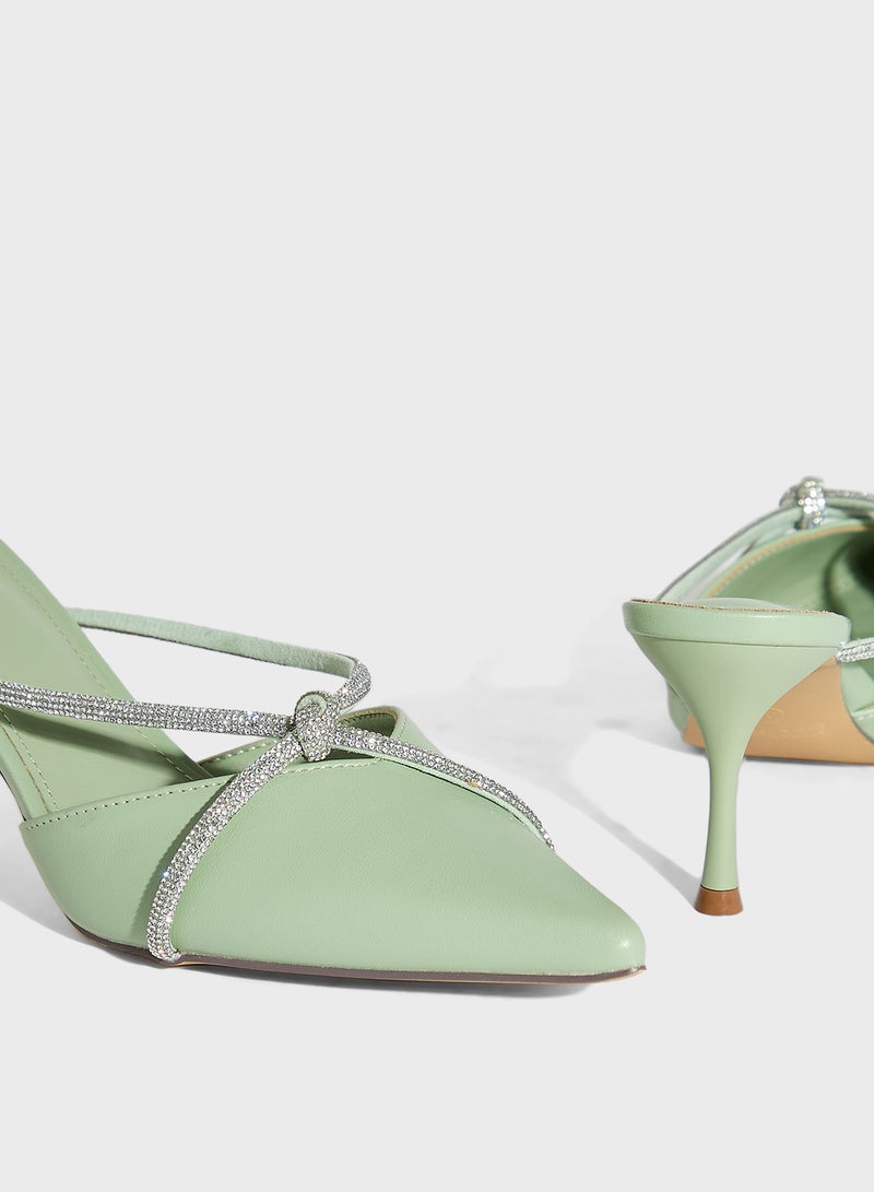 Ella Limited Edition Diamante Knot Detail Pump - Image 4