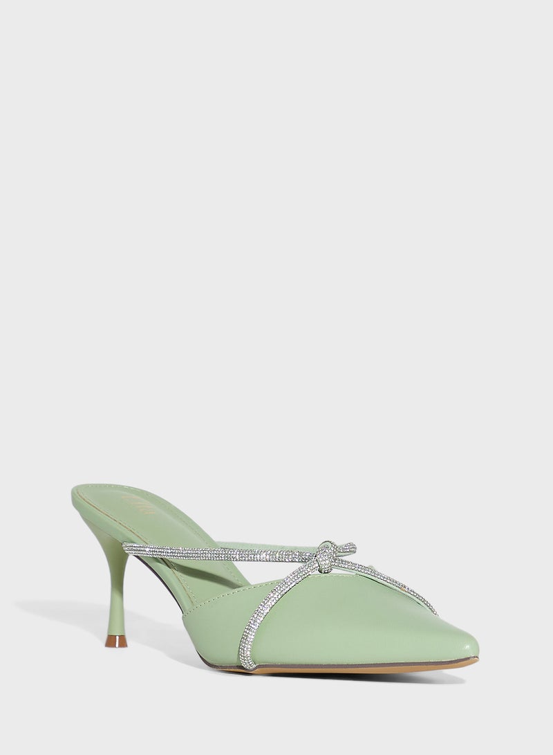 Ella Limited Edition Diamante Knot Detail Pump - Image 2