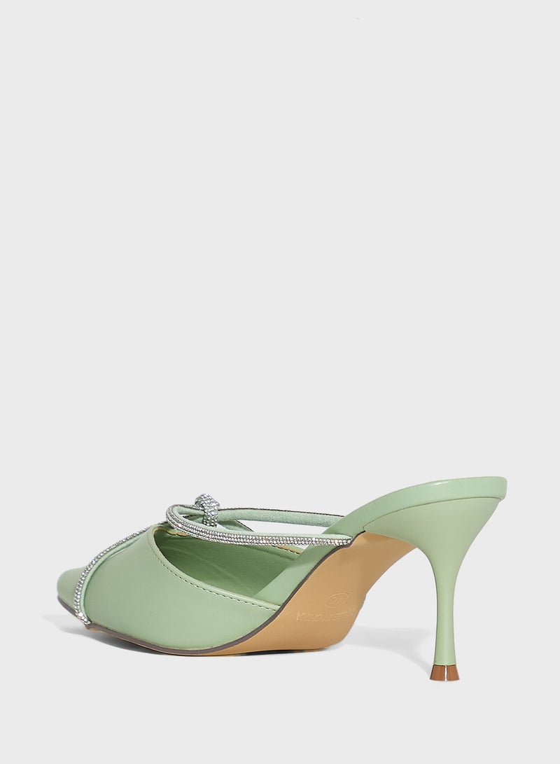 Ella Limited Edition Diamante Knot Detail Pump - Image 3