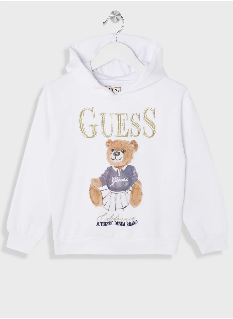 جس Kids Logo Hoodie