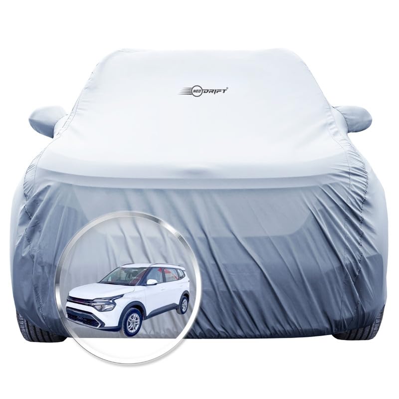 NEODRIFT 'SilverTech' Car Cover for Kia Carens (100% Water-Resistant, All Weather Protection, Tailored Fit, Precision-Fit & Breathable Fabric) (Colour: Silver) - Image 1