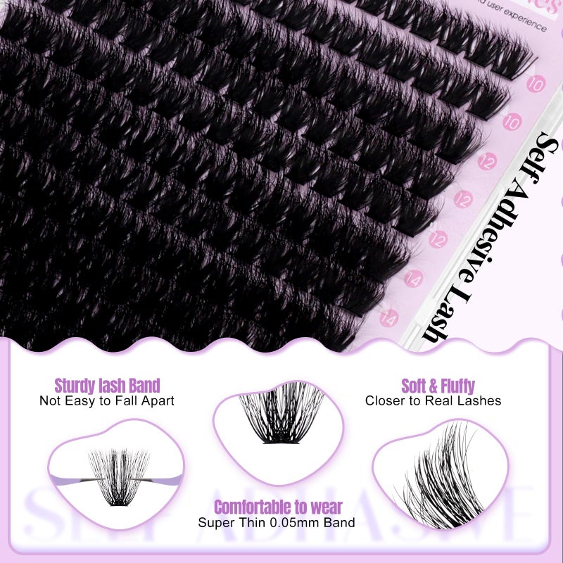 WENDY LASHES Lash Clusters 100D Wispy Individual Lashes 280PCS 3D Volume Lash Extensions 10-18mm Natural DIY Cluster Lashes for Beginners(100D,10-18mm,3D) - Image 4