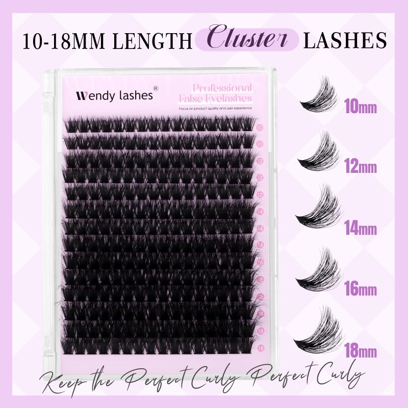 WENDY LASHES Lash Clusters 100D Wispy Individual Lashes 280PCS 3D Volume Lash Extensions 10-18mm Natural DIY Cluster Lashes for Beginners(100D,10-18mm,3D) - Image 3