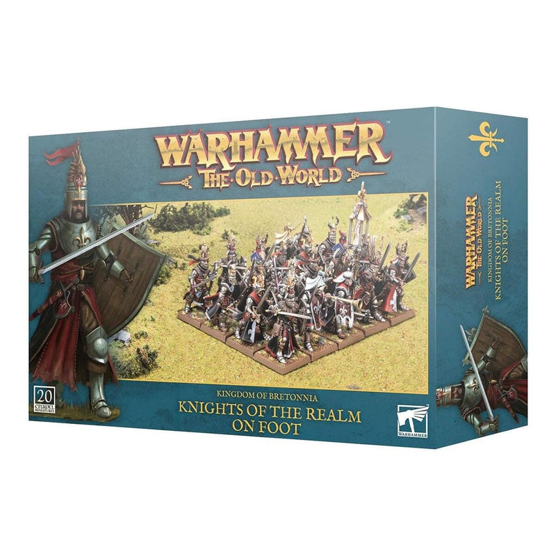 Warhammer Games Workshop The Old World Kingdom of Bretonnia Knights of The Realm on Foot Black - Image 3