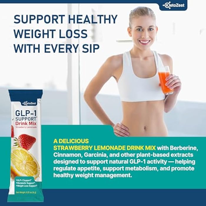 KetoZest GLP-1 Support Drink Mix Powder - Women Men Weight Loss Support - GLP1 Support Prebiotic Fiber Supplement - Daily Natural Metabolism & Fat Burn Support - Reduce Bloating Gut - Image 2