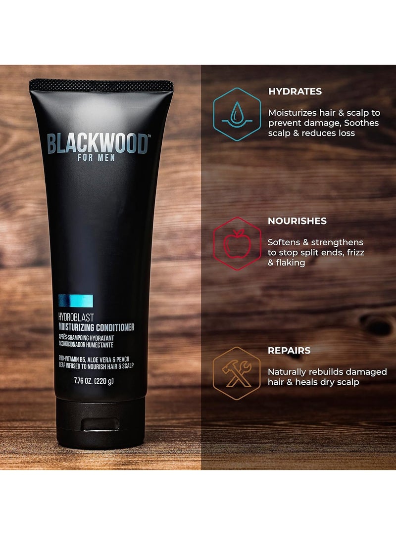 Blackwood For Men Blackwood For Men HydroBlast Moisturizing Conditioner - Deep Treatment for Damaged & Dry Hair - Natural Vegan Formula for Curly & Coarse Hair - Sulfate Free, Paraben Free, & Cruelty Free (7.76 Oz)  - Image 2