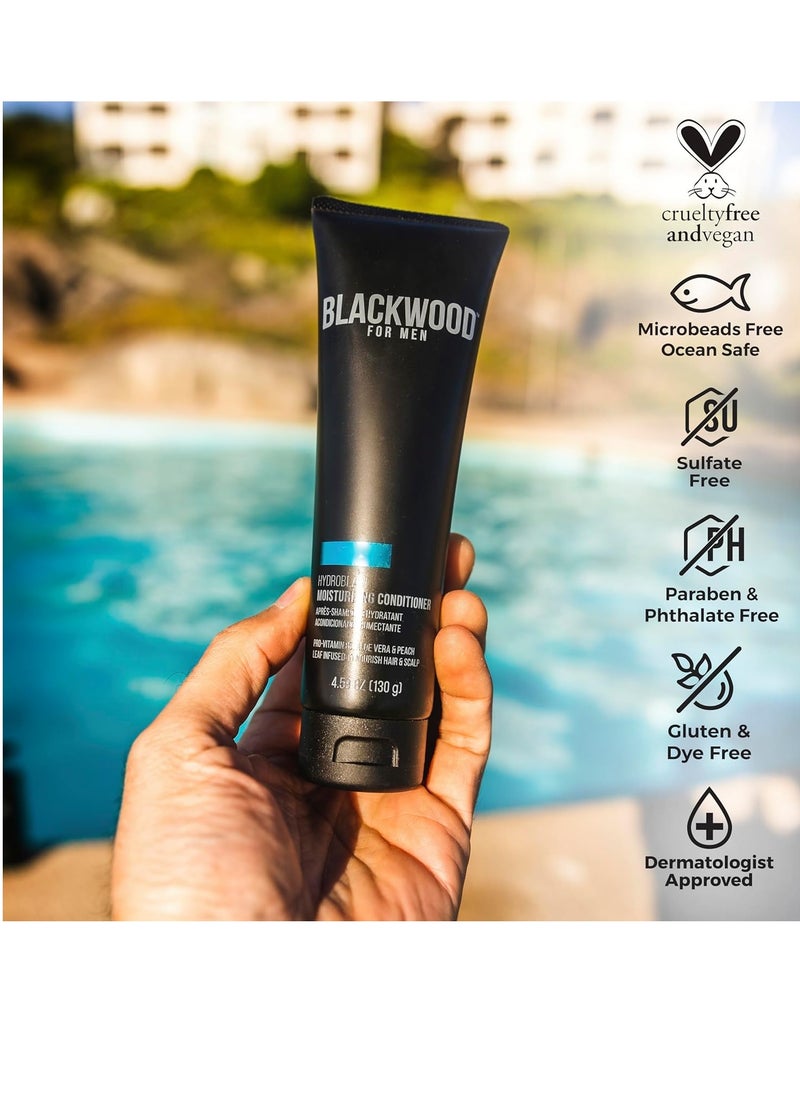Blackwood For Men Blackwood For Men HydroBlast Moisturizing Conditioner - Deep Treatment for Damaged & Dry Hair - Natural Vegan Formula for Curly & Coarse Hair - Sulfate Free, Paraben Free, & Cruelty Free (7.76 Oz)  - Image 3