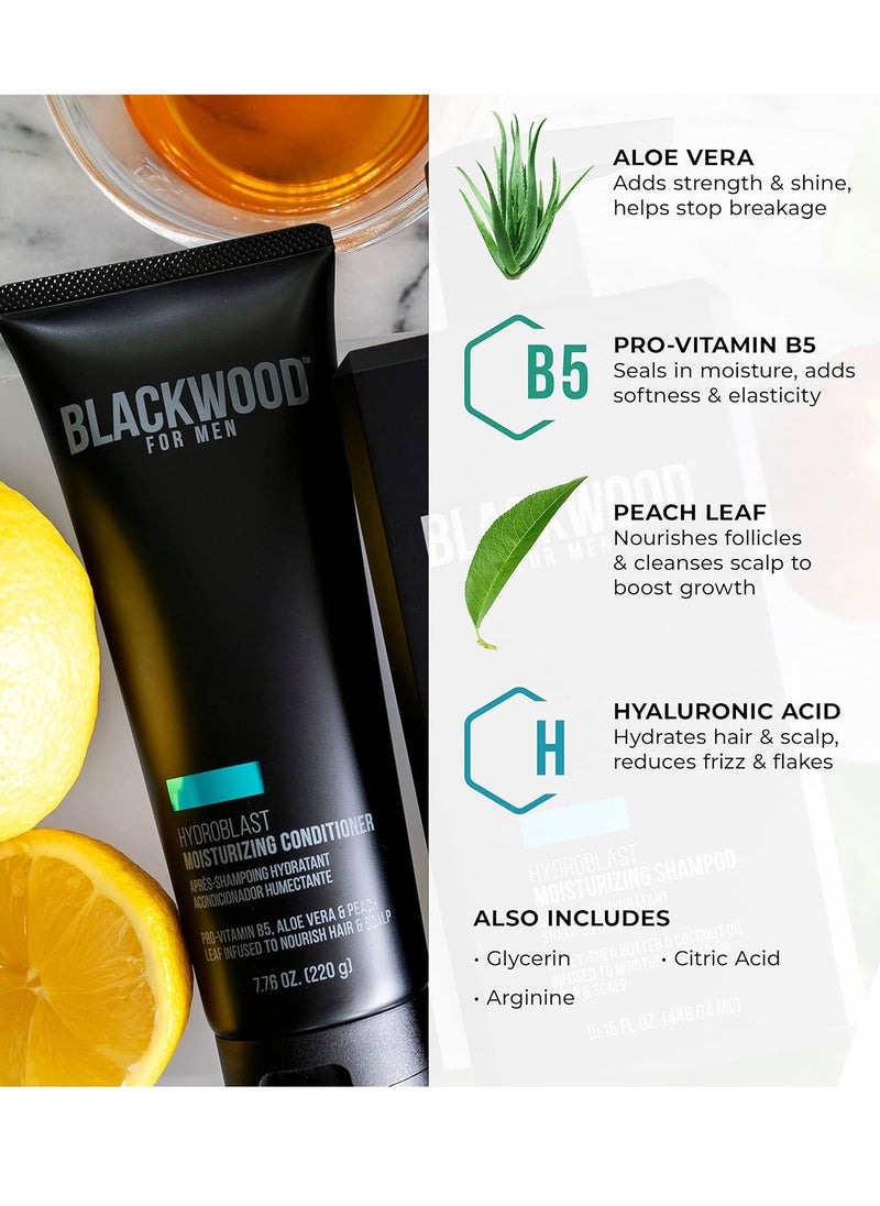 Blackwood For Men Blackwood For Men HydroBlast Moisturizing Conditioner - Deep Treatment for Damaged & Dry Hair - Natural Vegan Formula for Curly & Coarse Hair - Sulfate Free, Paraben Free, & Cruelty Free (7.76 Oz)  - Image 4