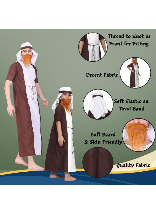 Kaku Fancy Dresses Kaku Fancy Dresses Polyester Shepherd Costume For Kids | Christmas Day, Theam Party| White Gown, Waist Belt, And Headscarf, 5-6 Years For Boys & Girls  - Image 3