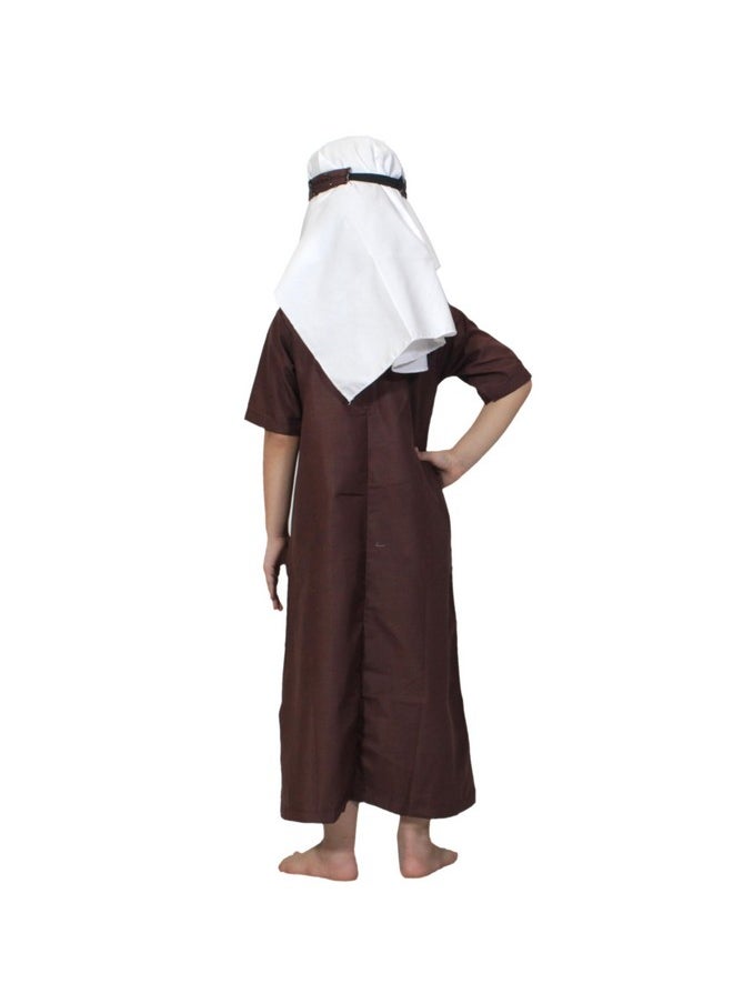 Kaku Fancy Dresses Kaku Fancy Dresses Polyester Shepherd Costume For Kids | Christmas Day, Theam Party| White Gown, Waist Belt, And Headscarf, 5-6 Years For Boys & Girls  - Image 2