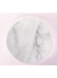 Bright Designs Melamine Round Tray 
Set of 1 (D 38cm) white Marble 