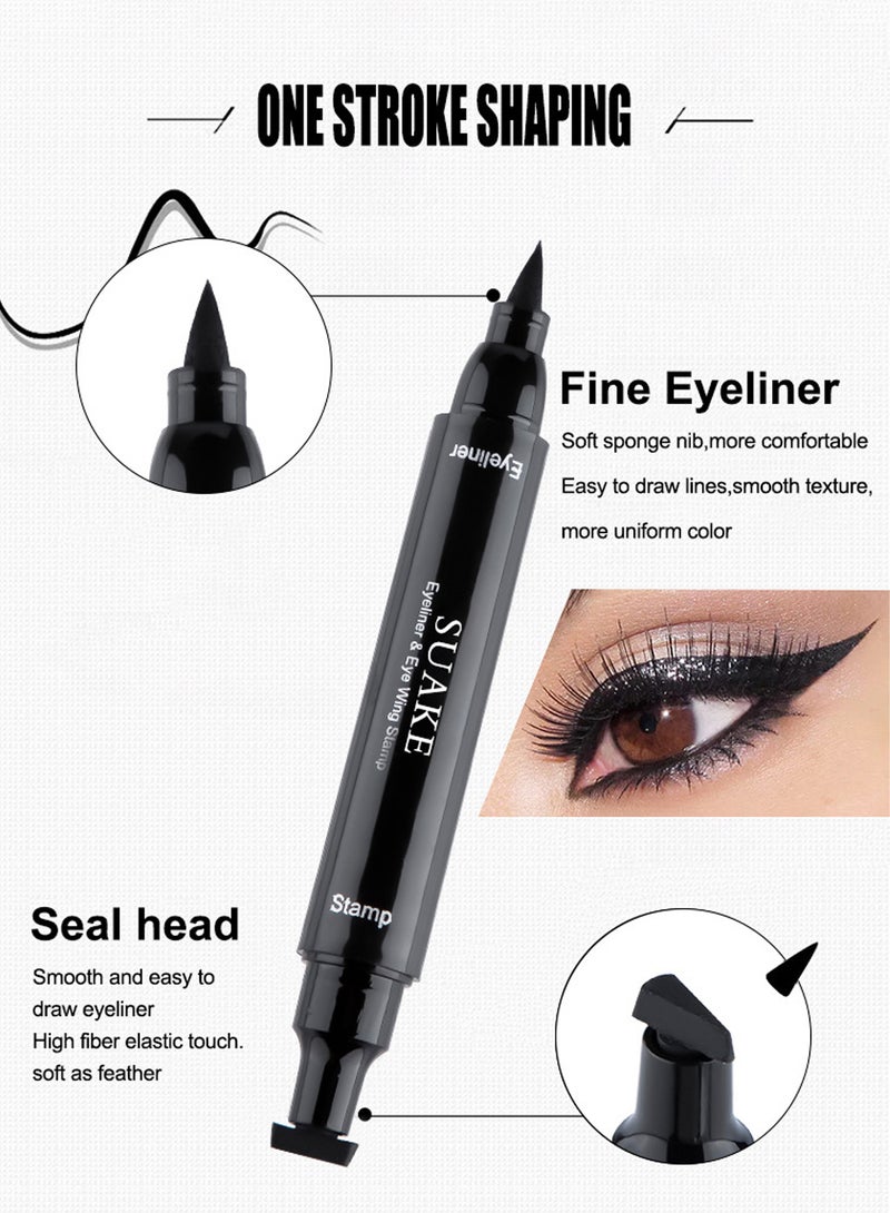 SUAKE Eyeliner & Seal Eyeliner Liquid Eyeliner Stamp Pencil Quick Drying Long Lasting Waterproof Smudge Proof No Fading Smooth Newbie Friendly Easy to Use Eye Makeup for Women  - Image 4