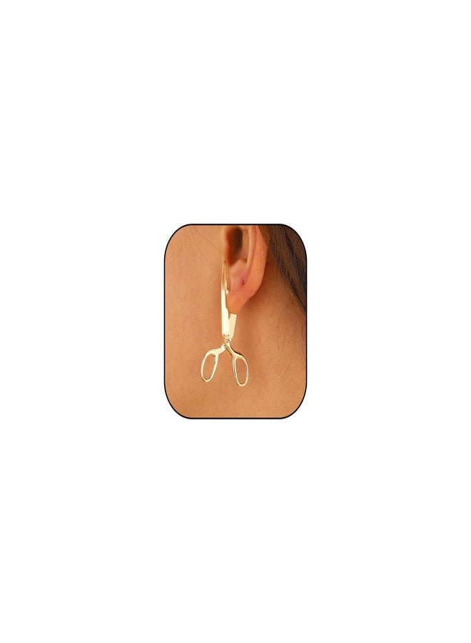 Novearring أقراط مقص قوطية للنساء، أقراط عتيقة الطراز، أقراط فريدة وغريبة ومضحكة، أقراط مميزة لحفلات الأعياد، أقراط مبتكرة، هدية للهالوين، مصنوعة من الزنك، بدون أحجار كريمة - Image 1