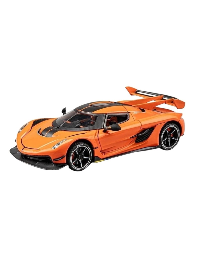 general Boxed car alloy car model 1:24 Koenigsegg sports car with sound and light pull back toy car model ornaments collection suitable for friends' birthdays, friends gifts - Image 1