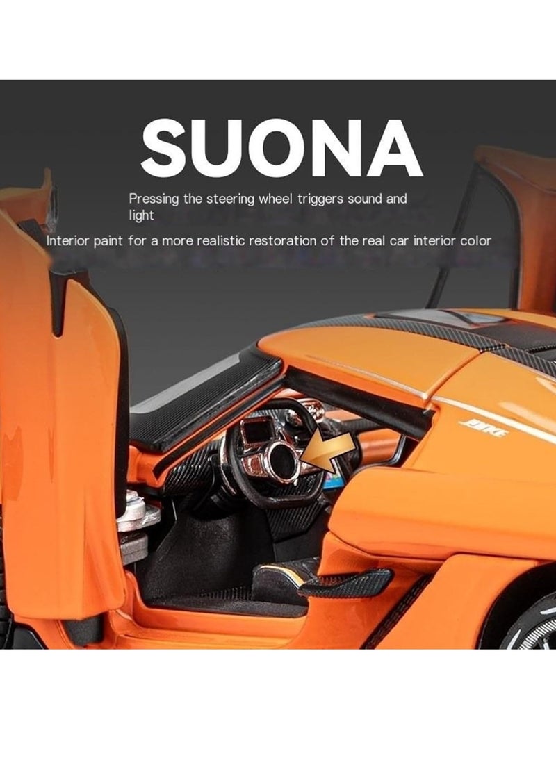 general Boxed car alloy car model 1:24 Koenigsegg sports car with sound and light pull back toy car model ornaments collection suitable for friends' birthdays, friends gifts - Image 4