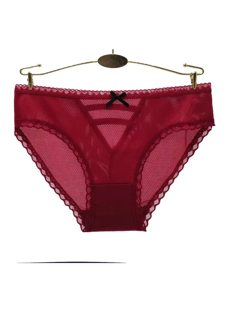 Zeemey - Zeemey 6 Pack Women Lace Underwear Charming Breathable Hipster Panties Stretch Bikini Briefs Lingerie - Image 1
