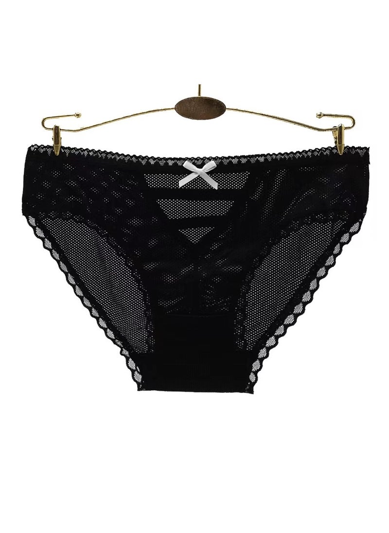 Zeemey - Zeemey 6 Pack Women Lace Underwear Charming Breathable Hipster Panties Stretch Bikini Briefs Lingerie - Image 1