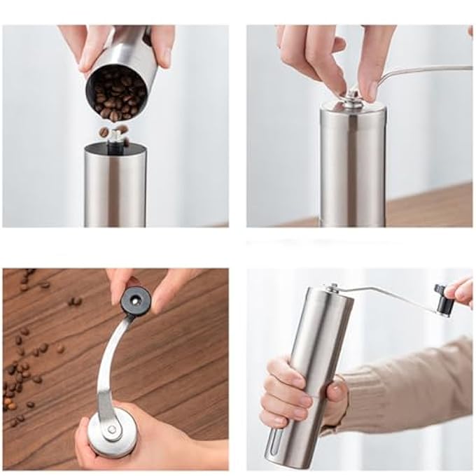 BANSHAN Manual Coffee Grinder Whole Bean Conical Burr Mill Brushed Stainless Steel1 Pcs - Image 5