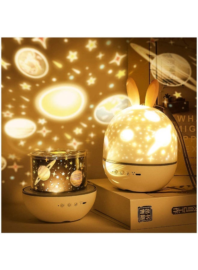 CRONY Rabbit Starry Sky Luminous Projection Nebula Music Light - Image 3