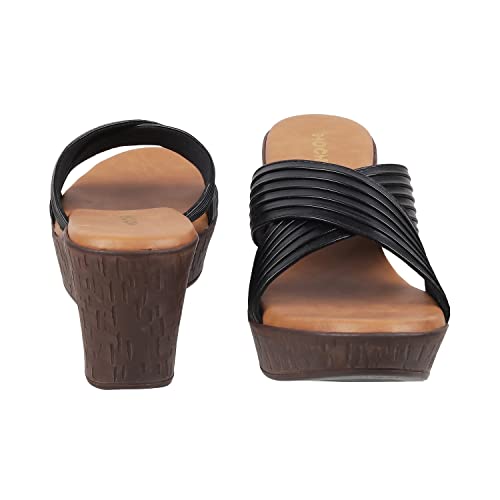 Mochi Women Black Wedge Heel Slip-on UK/3 EU/36 (34-123) - Image 5