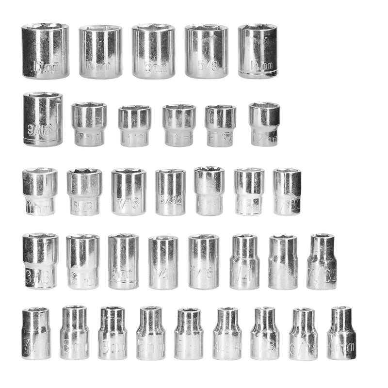 40 PCS Socket Set Practical Motorcycle Bicycle Auto Repairs Tool Set Household Hardware Tools Hexagonal Socket Ratchet Wrench Combination Tool Set with Storage Box - Image 4