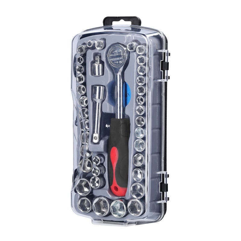 40 PCS Socket Set Practical Motorcycle Bicycle Auto Repairs Tool Set Household Hardware Tools Hexagonal Socket Ratchet Wrench Combination Tool Set with Storage Box - Image 3