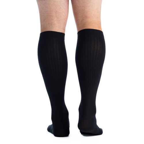 EvoNation Men’s USA made Knee High 20-30 mmHg Graduated Compression Socks – Moderate Pressure Compression Garment, Black, Large - Image 3
