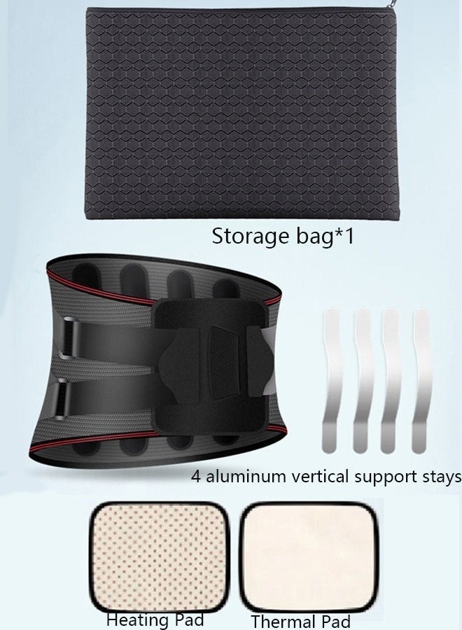 DUNISO Self-Heating Back Brace for Lower Back Pain Relief, Ergonomic Lumbar Traction Back Support Belt with Heating Pad Magnetic Waist Strap for Men and Women, Portable Adjustable Back Brace Support Belt for Work,Heavy Lifting,Herniated Disc,Sciatica - Image 4