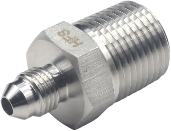 HFS (R) 1/2" NPT Male to 1/4" JIC Male Adapter Flared Tube Fitting Pipe Connector Stainless Steel 304 - Image 1